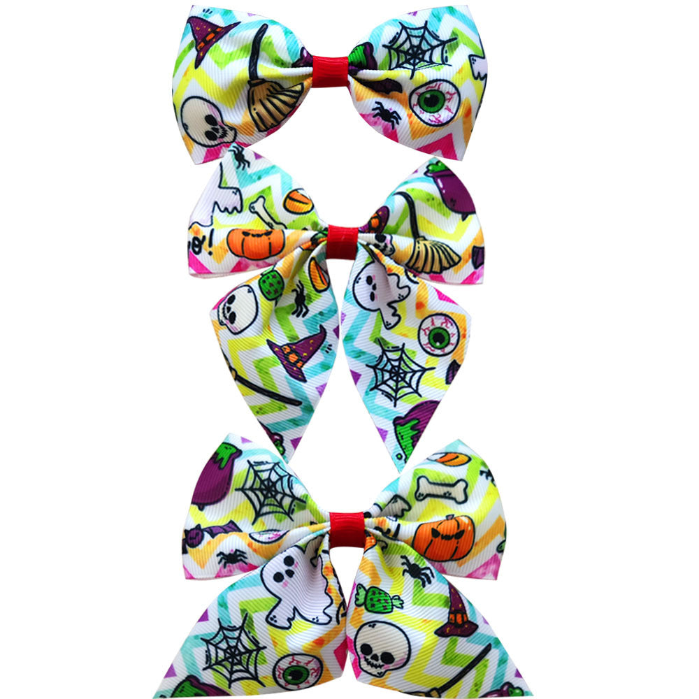 Wholesale Halloween 3-piece Set Printed Girl's Bow Hairpin